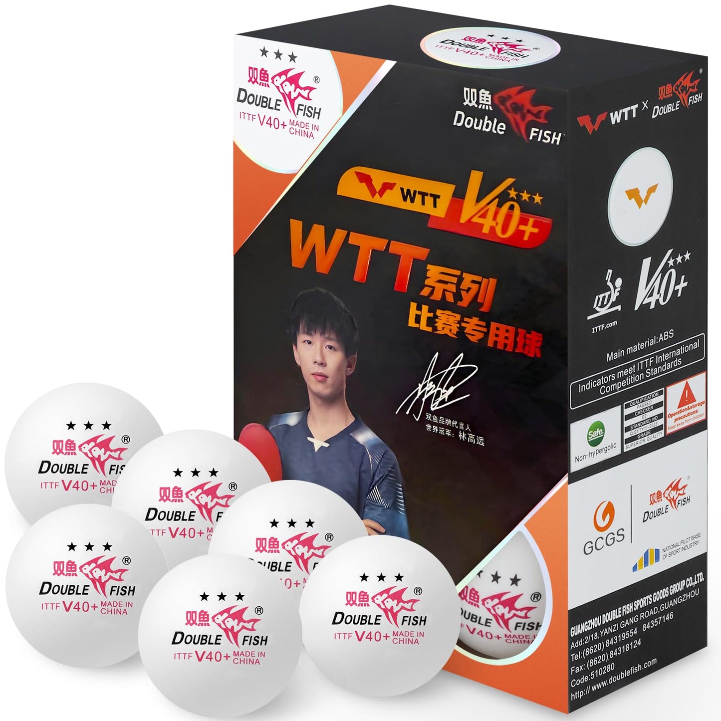 Double Fish V40+ 3 Star Ball (Pack of 6)